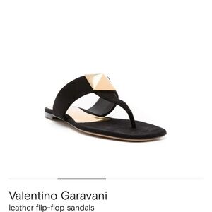 Valentino Garavani Black and Gold Sandals with box and dust bag!